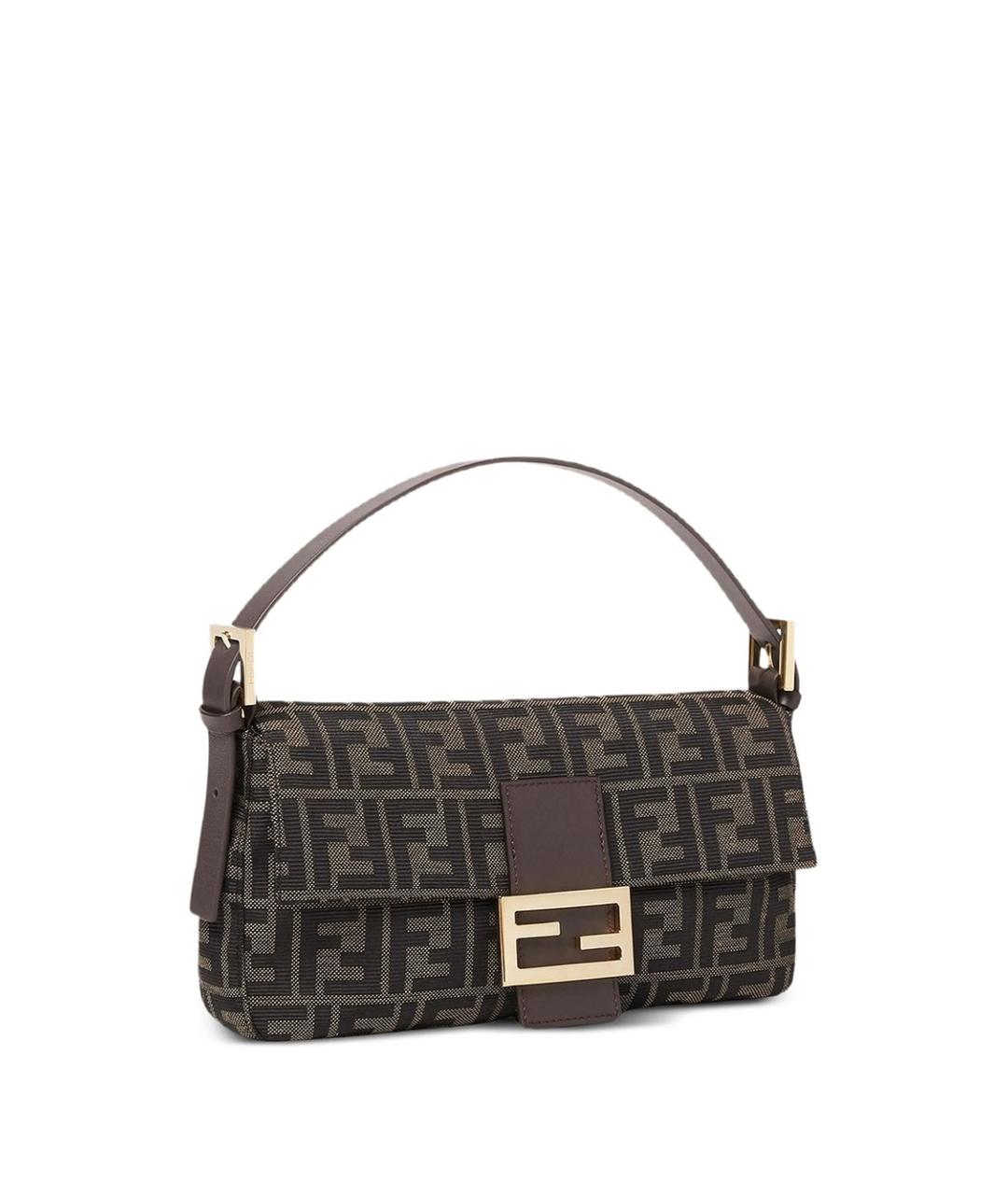 FENDI Коричневая тканевая сумка через плечо, фото 5