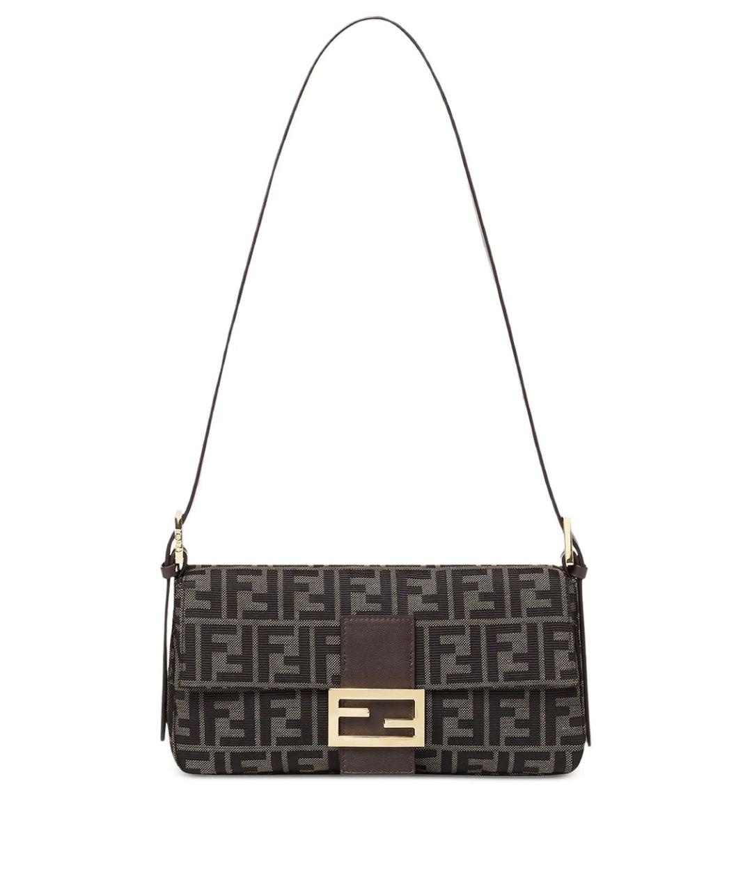 FENDI Коричневая тканевая сумка через плечо, фото 4