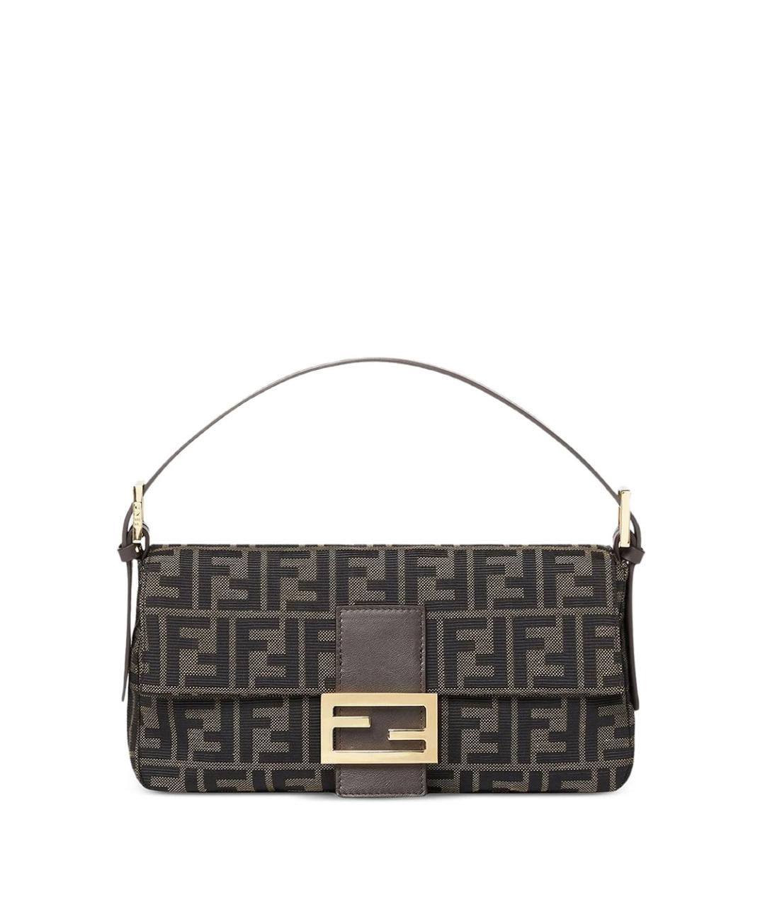FENDI Коричневая тканевая сумка через плечо, фото 1