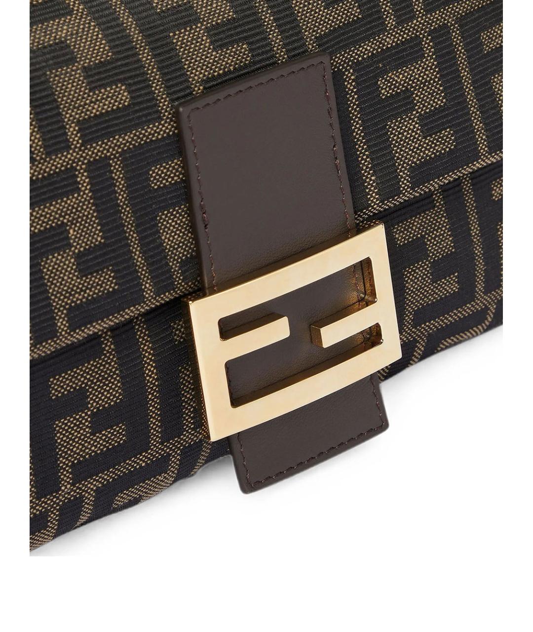 FENDI Коричневая тканевая сумка через плечо, фото 6