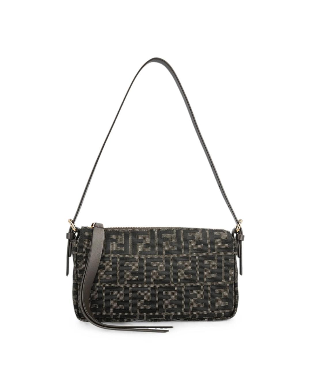 FENDI Коричневая тканевая сумка через плечо, фото 1