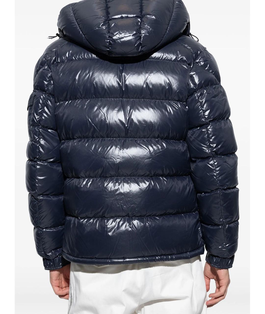 MONCLER Темно-синий нейлоновый пуховик, фото 5