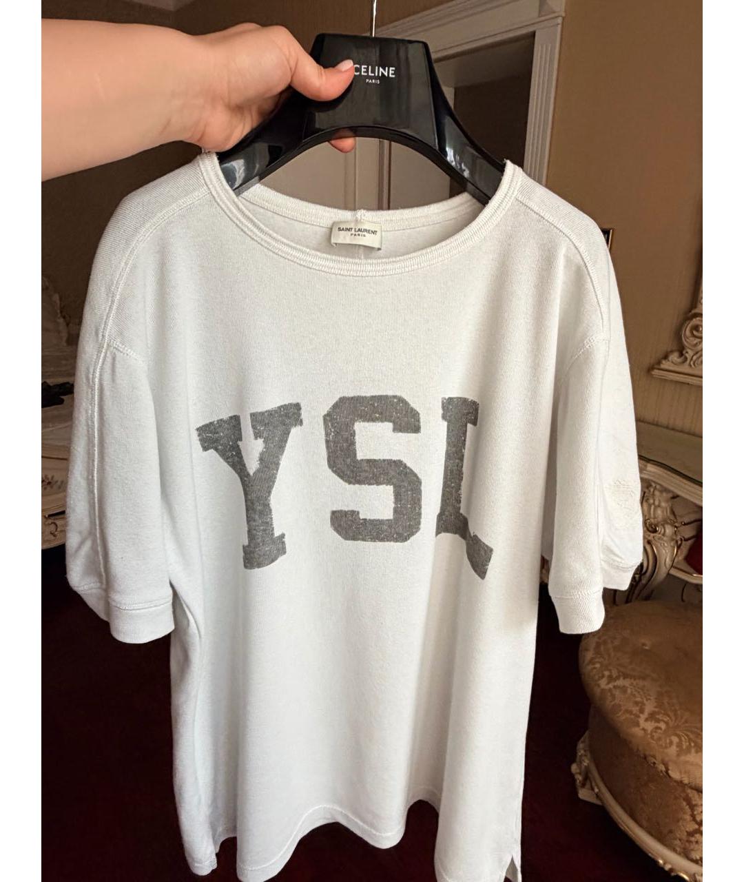 SAINT LAURENT Белая футболка, фото 2