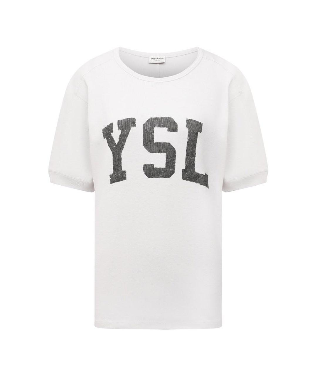 SAINT LAURENT Белая футболка, фото 1