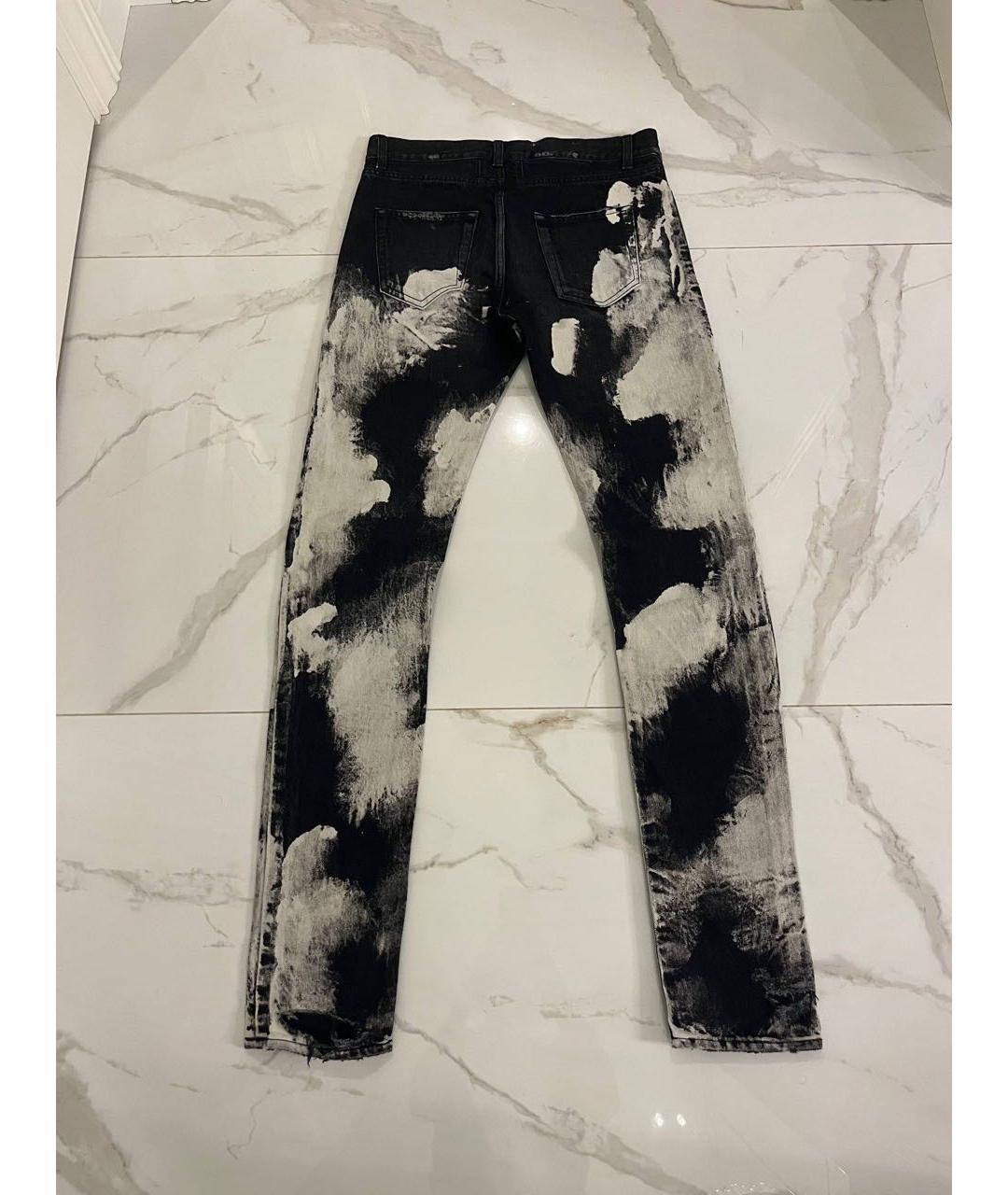 SAINT LAURENT Черные хлопковые джинсы скинни, фото 2