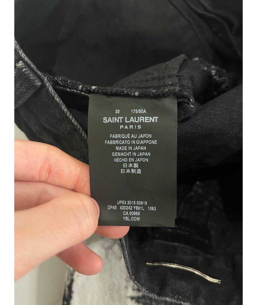 SAINT LAURENT Черные хлопковые джинсы скинни, фото 8