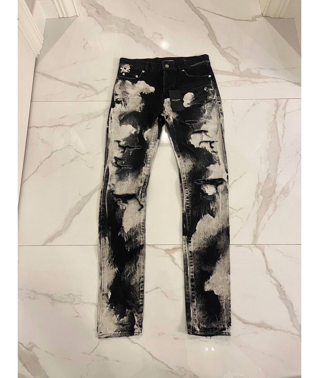 SAINT LAURENT Черные хлопковые джинсы скинни, фото 9
