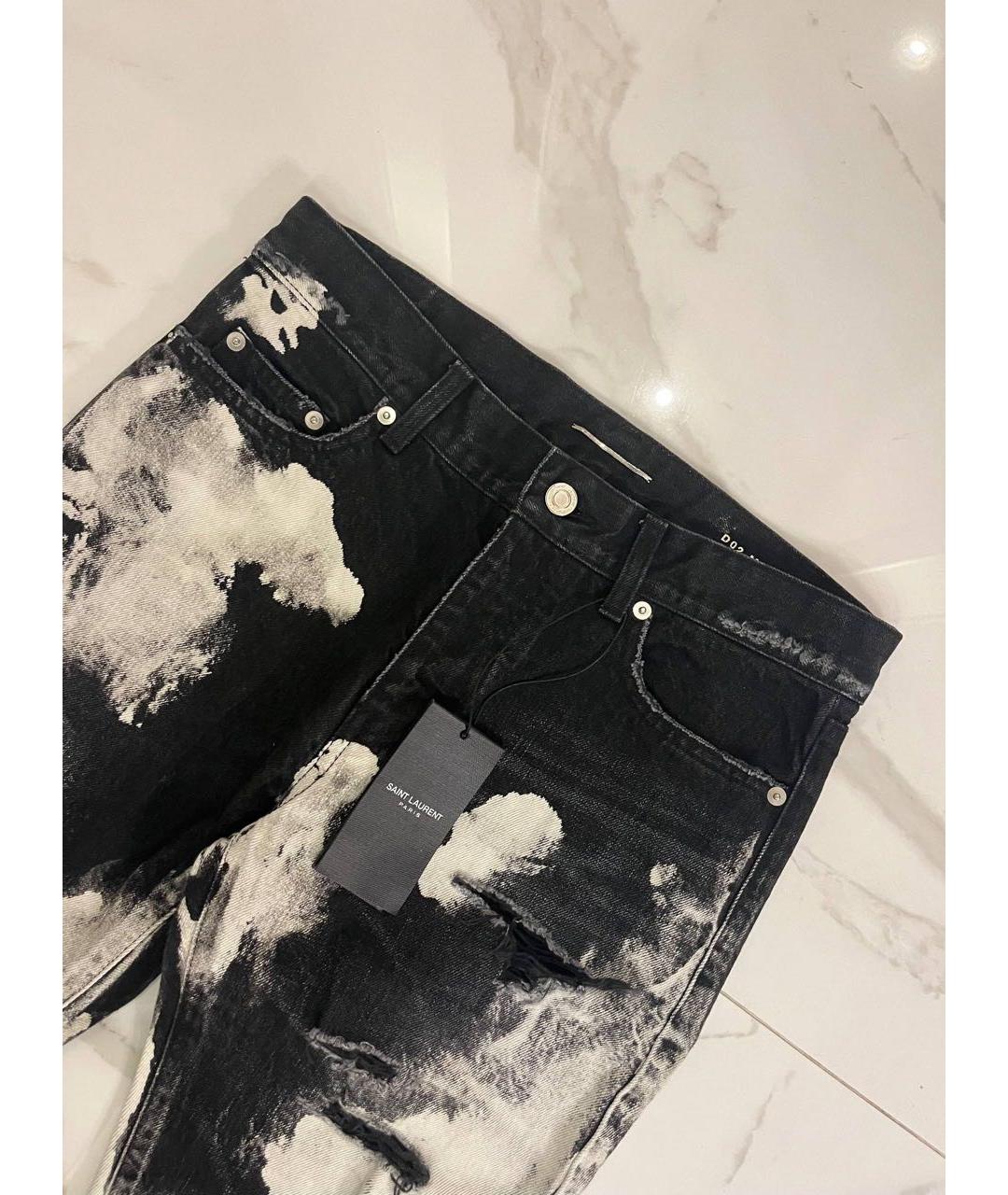 SAINT LAURENT Черные хлопковые джинсы скинни, фото 4