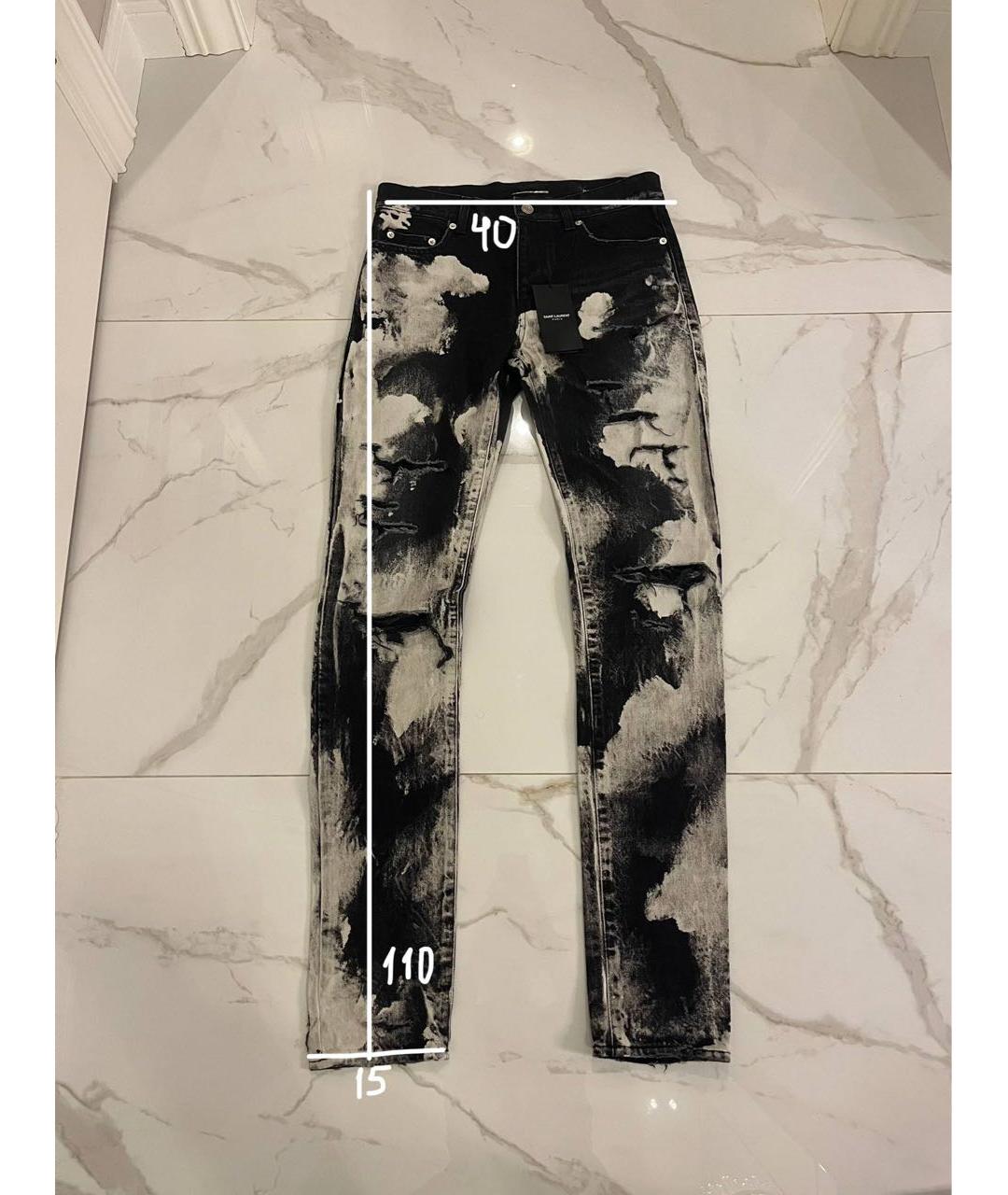 SAINT LAURENT Черные хлопковые джинсы скинни, фото 5