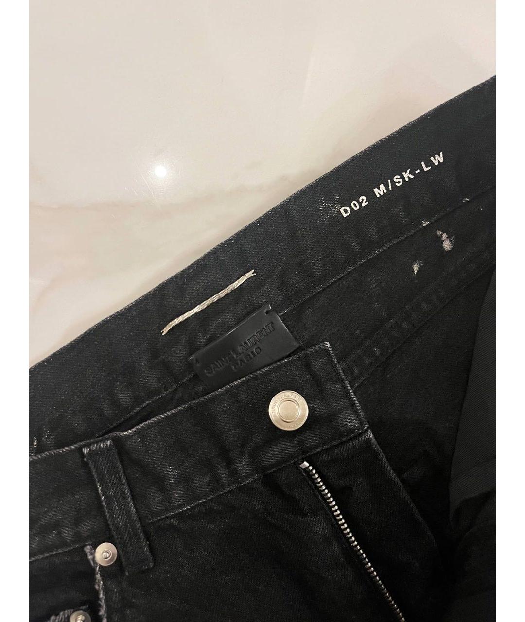 SAINT LAURENT Черные хлопковые джинсы скинни, фото 6