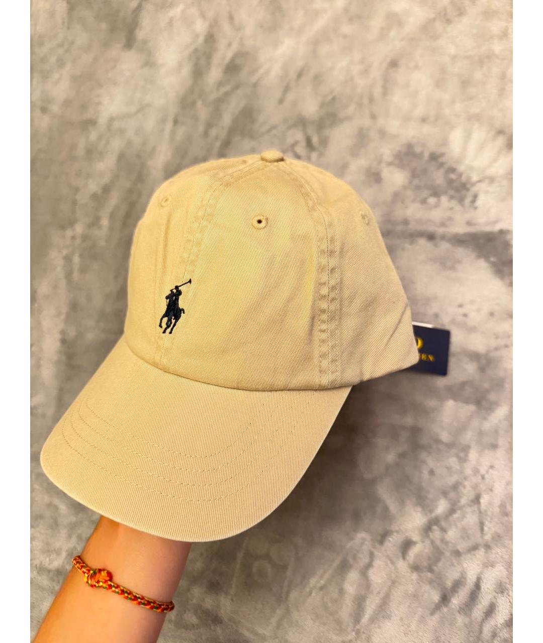 POLO RALPH LAUREN Бежевая хлопковая кепка/бейсболка, фото 3