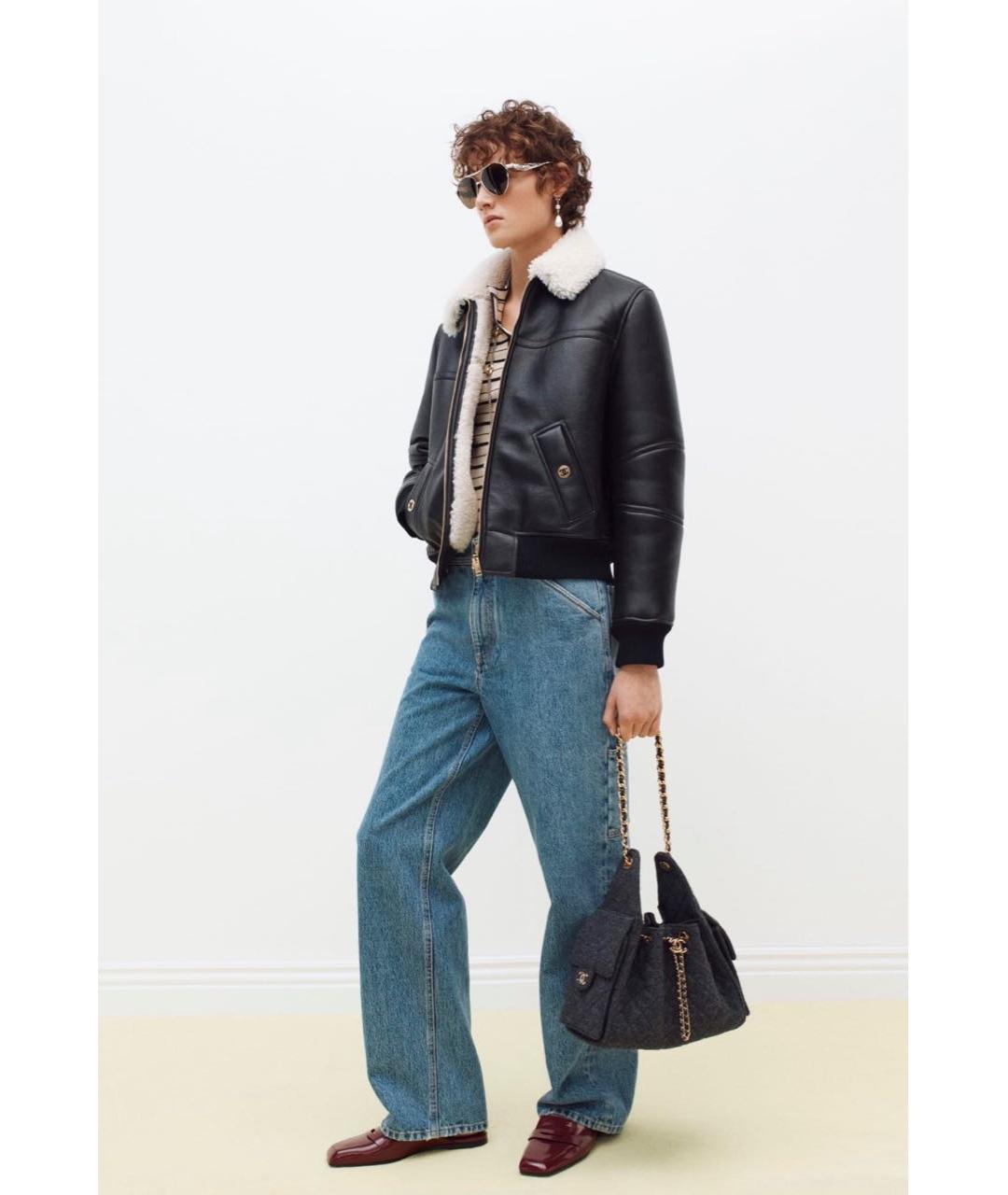 CHANEL Черная кожаная дубленка, фото 5