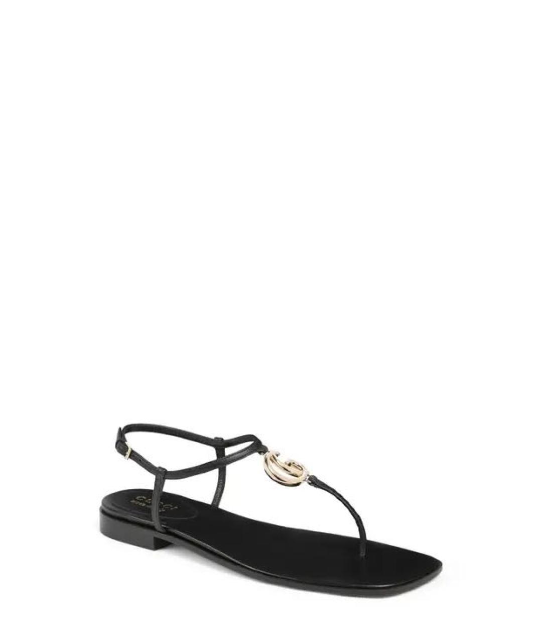 GUCCI Черные кожаные сандалии, фото 6