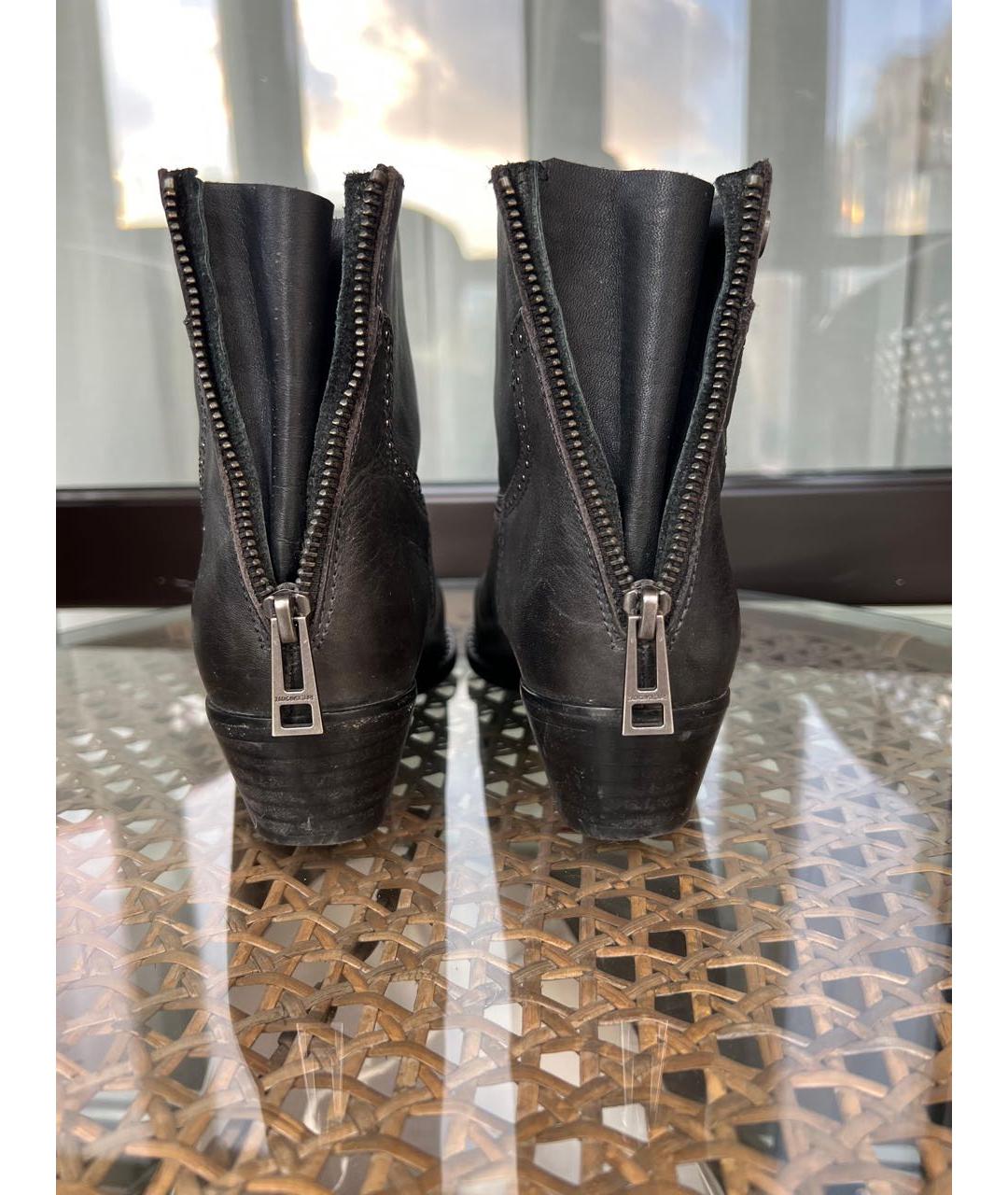 ZADIG & VOLTAIRE Антрацитовые кожаные ботильоны, фото 3