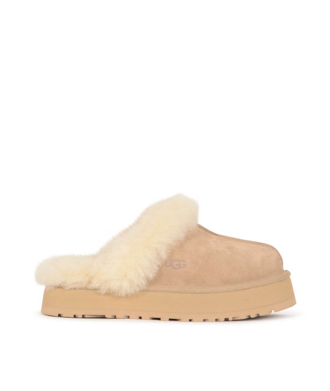 UGG Бежевые замшевые сабо, фото 1
