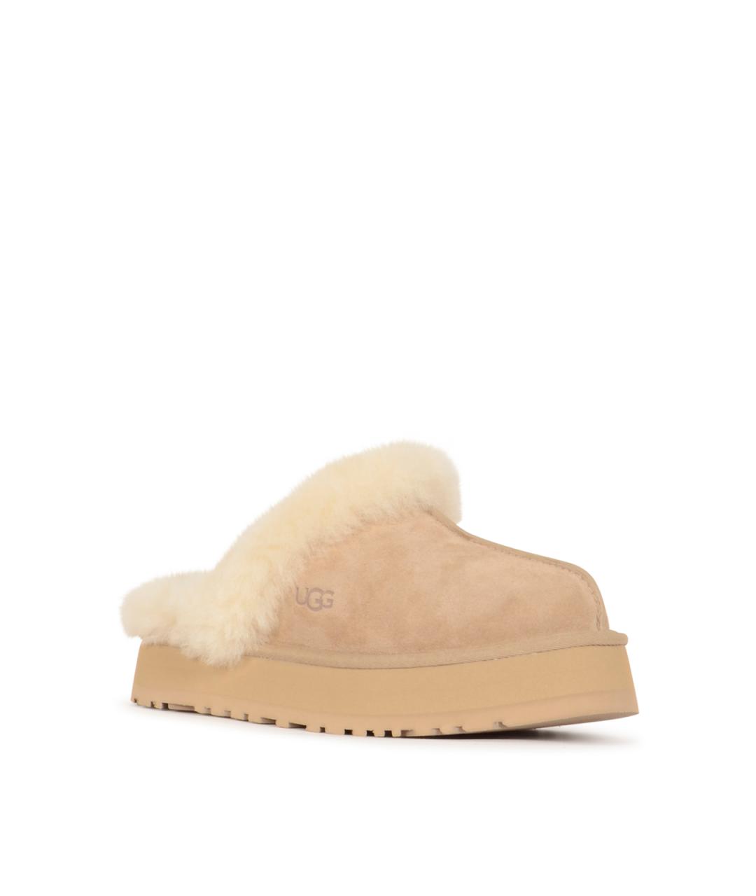 UGG Бежевые замшевые сабо, фото 3