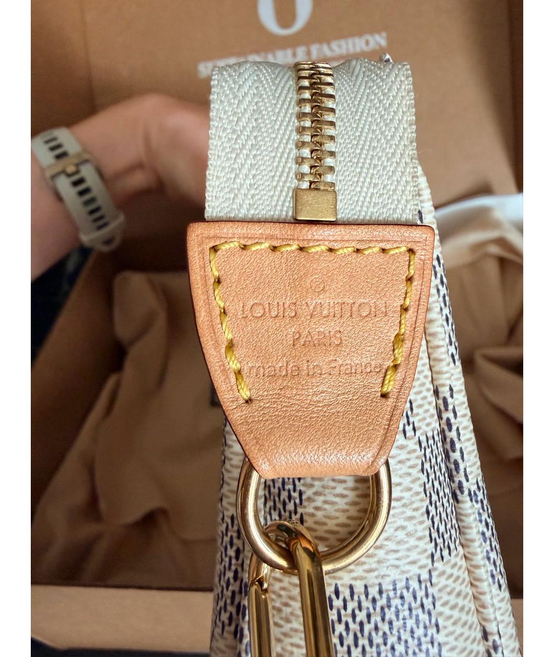 LOUIS VUITTON Белая канва сумка через плечо, фото 5