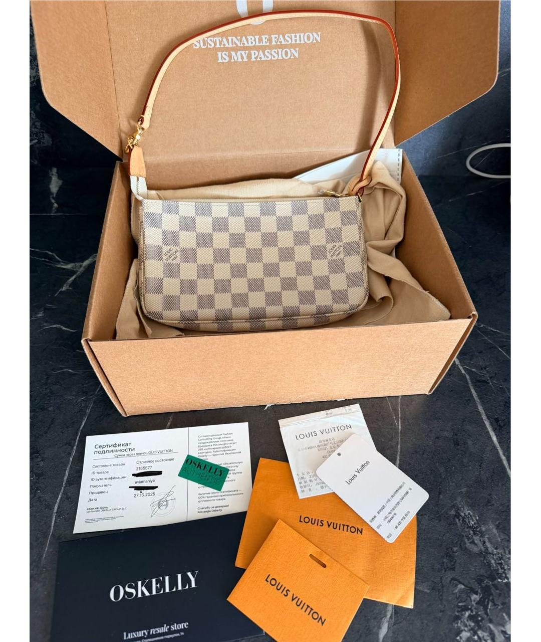 LOUIS VUITTON Белая канва сумка через плечо, фото 4