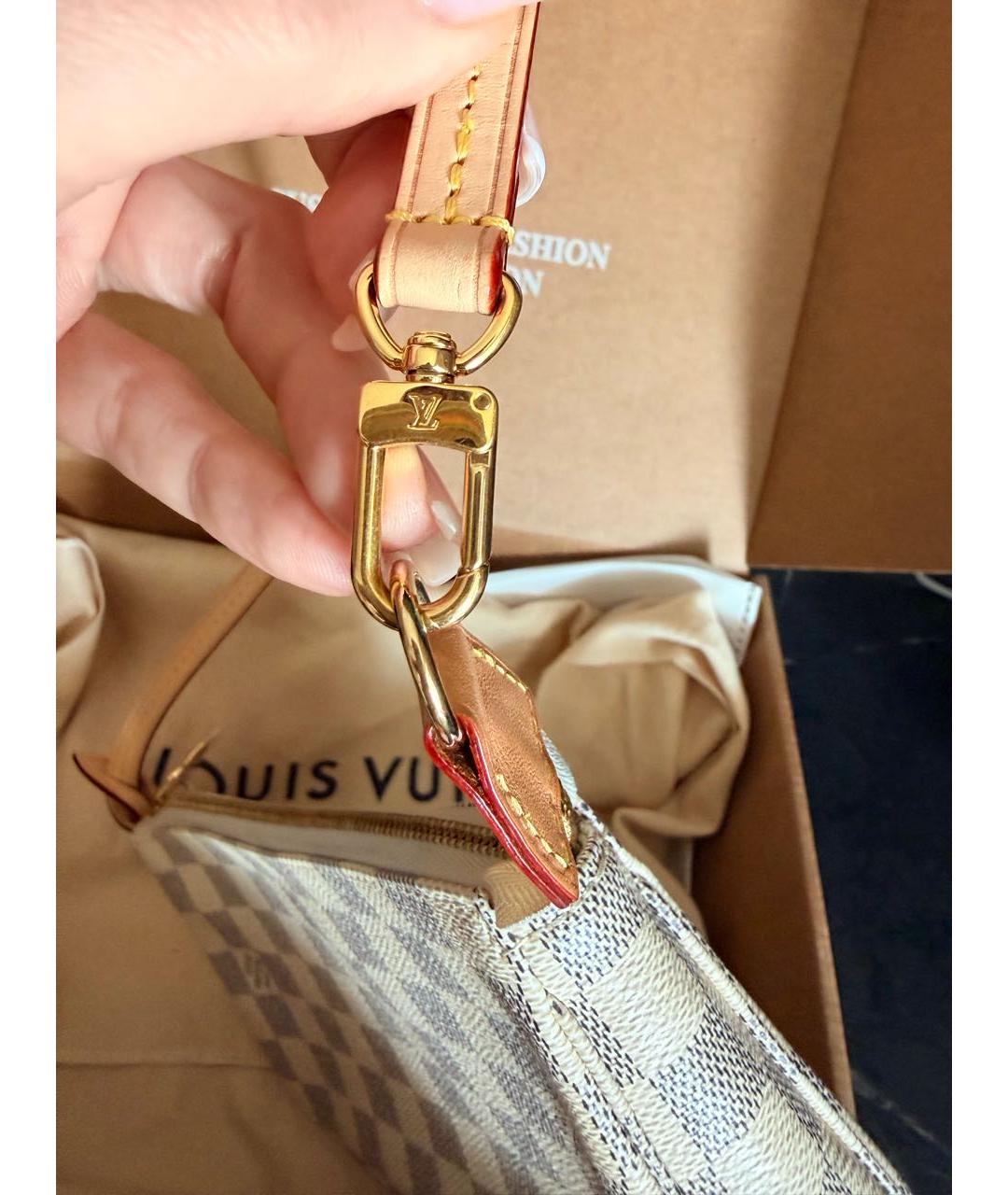 LOUIS VUITTON Белая канва сумка через плечо, фото 7
