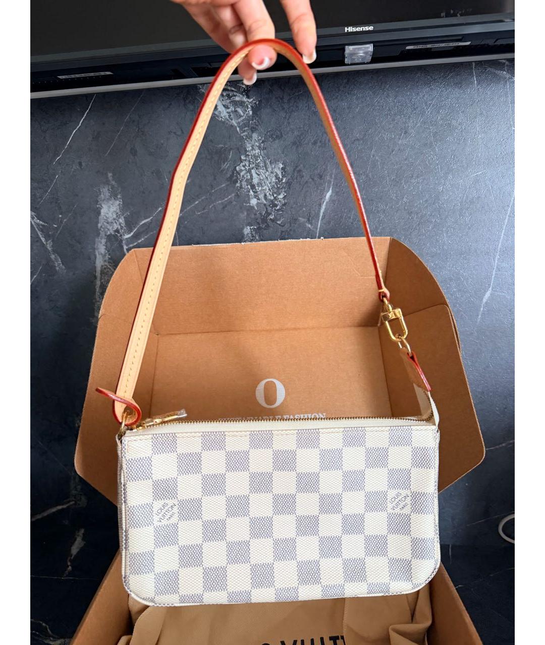 LOUIS VUITTON Белая канва сумка через плечо, фото 2