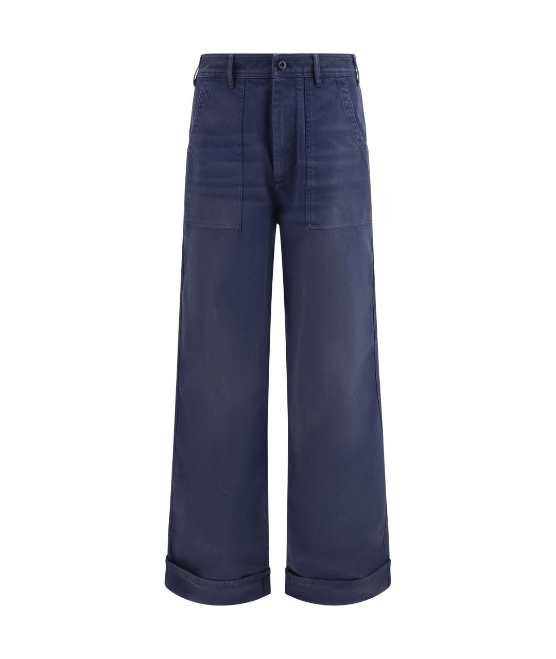 ACNE STUDIOS Синие хлопковые повседневные брюки, фото 1