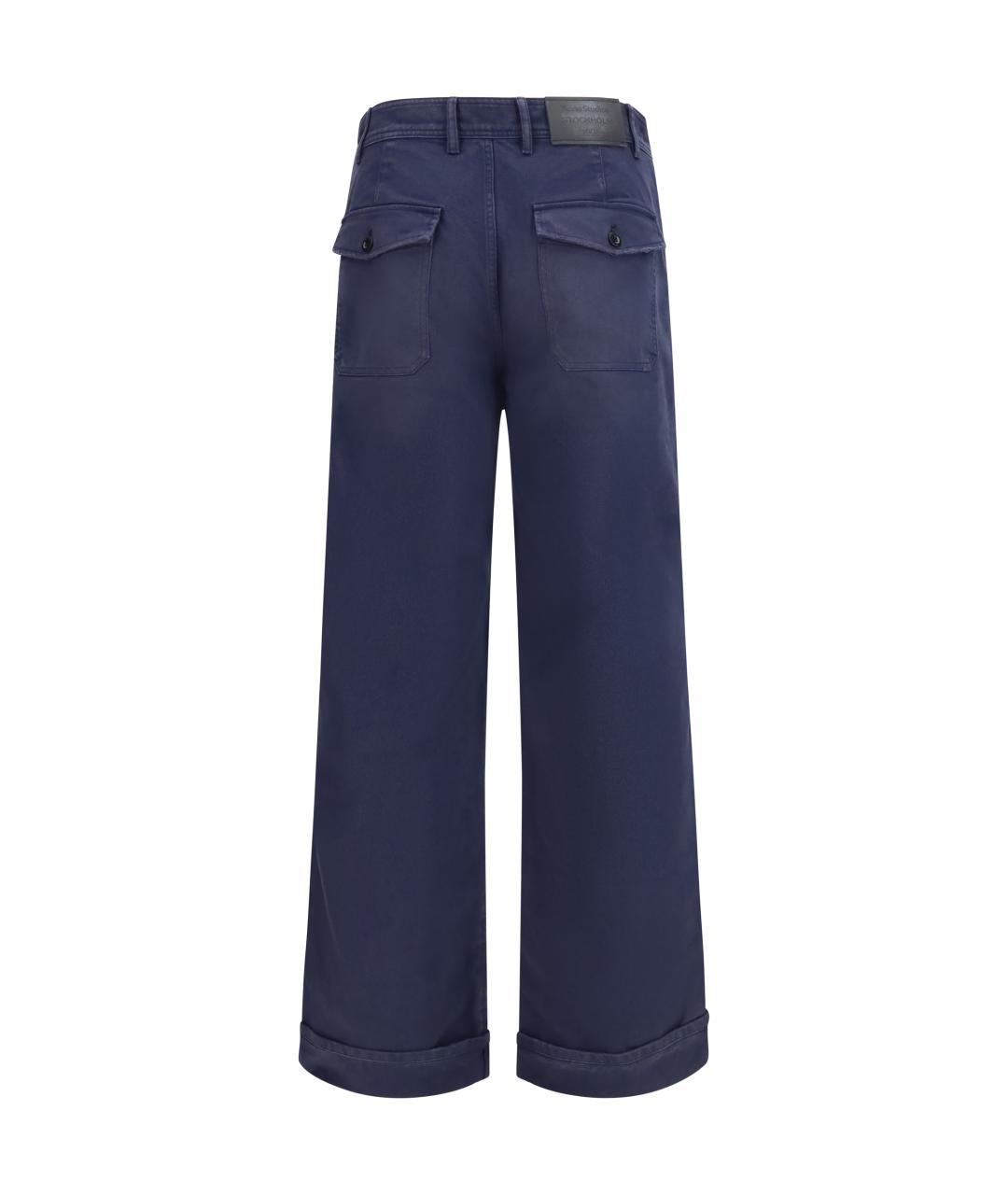 ACNE STUDIOS Синие хлопковые повседневные брюки, фото 2
