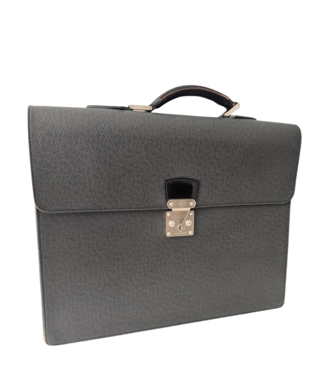 LOUIS VUITTON Черный кожаный портфель, фото 1