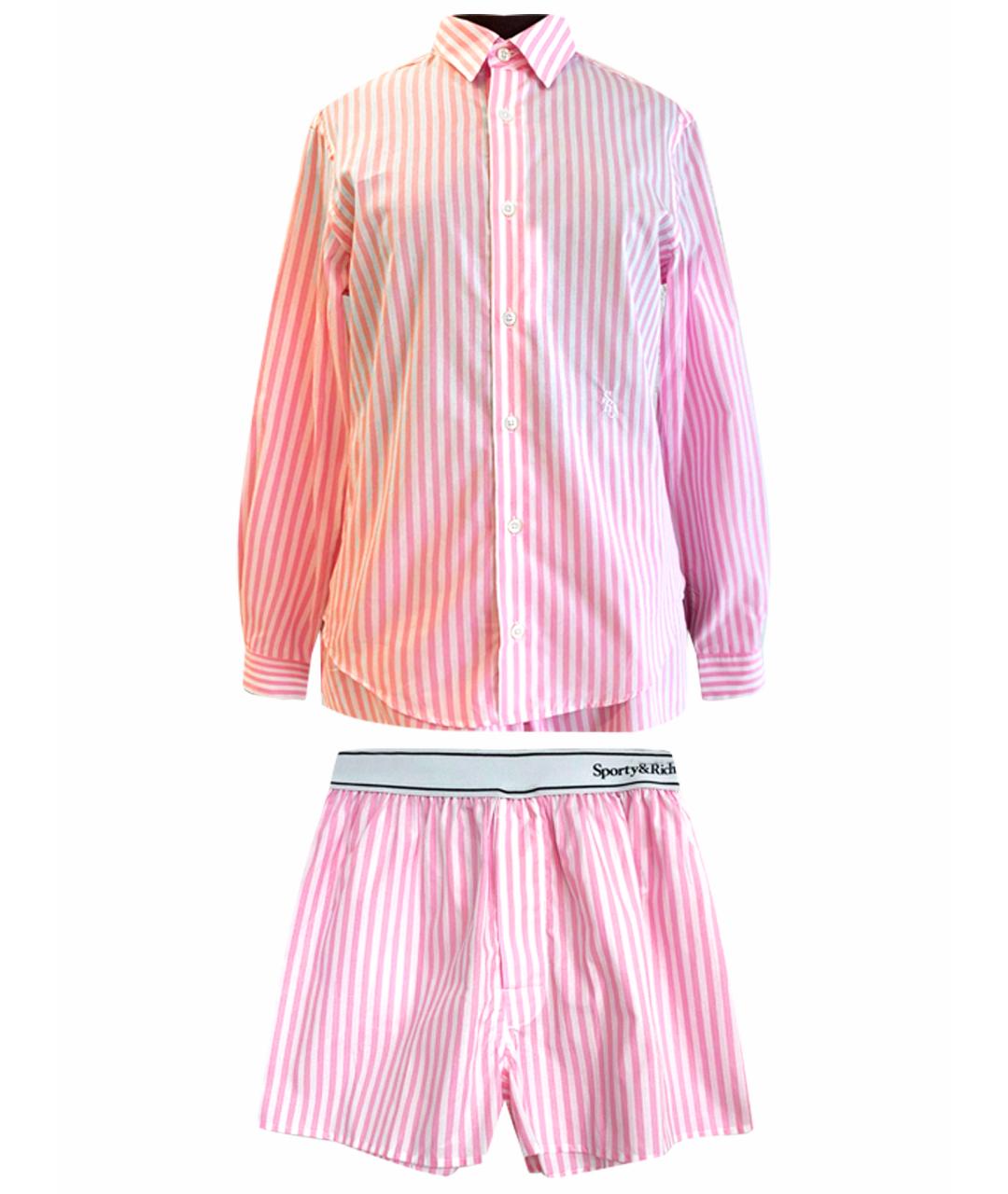 SPORTY AND RICH Розовый хлопковый костюм с брюками, фото 1