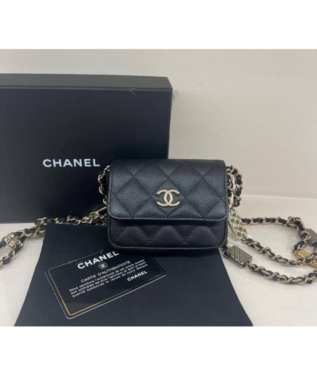 CHANEL Черная кожаная сумка через плечо, фото 2