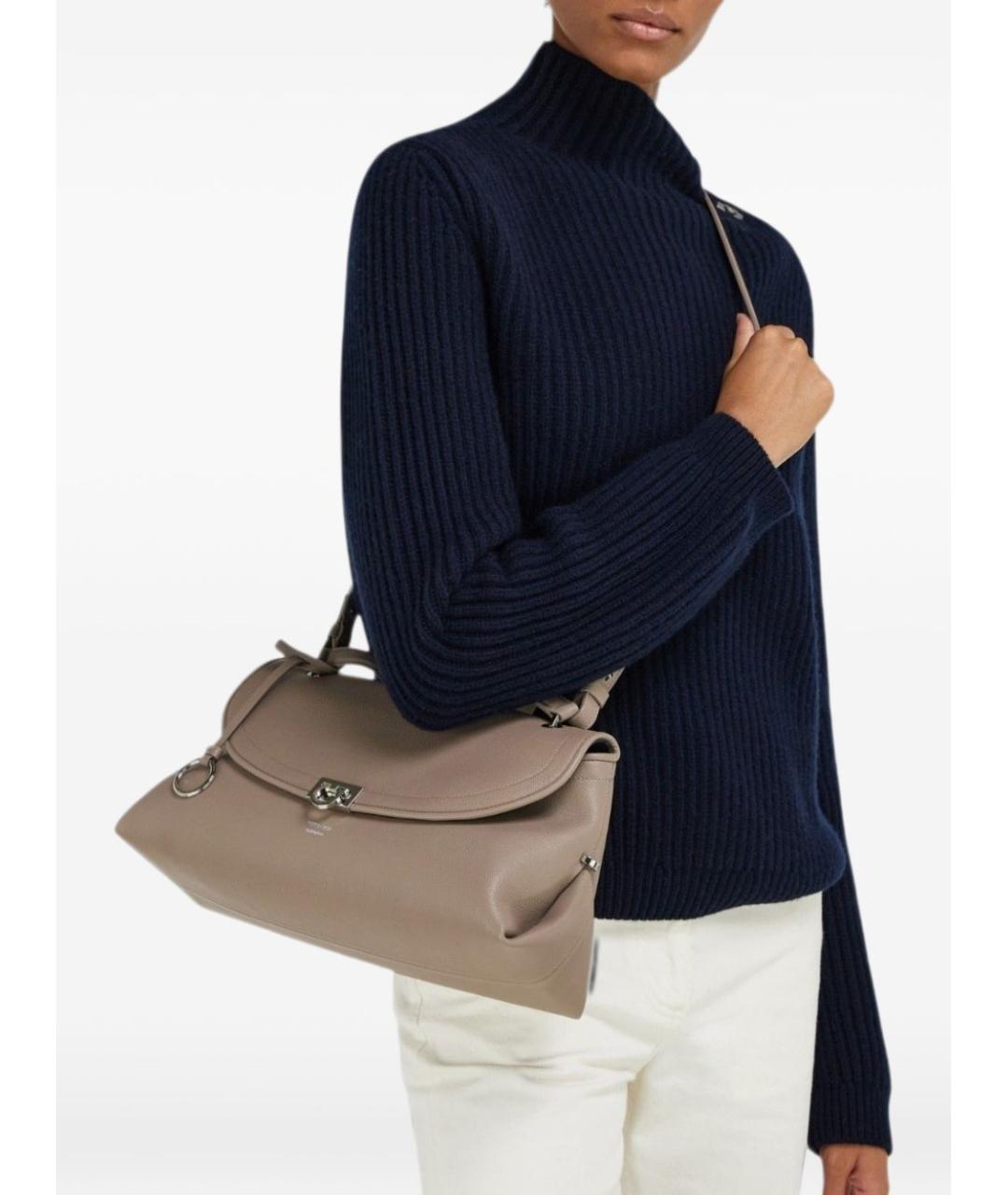 FERRAGAMO Коричневая кожаная сумка через плечо, фото 3