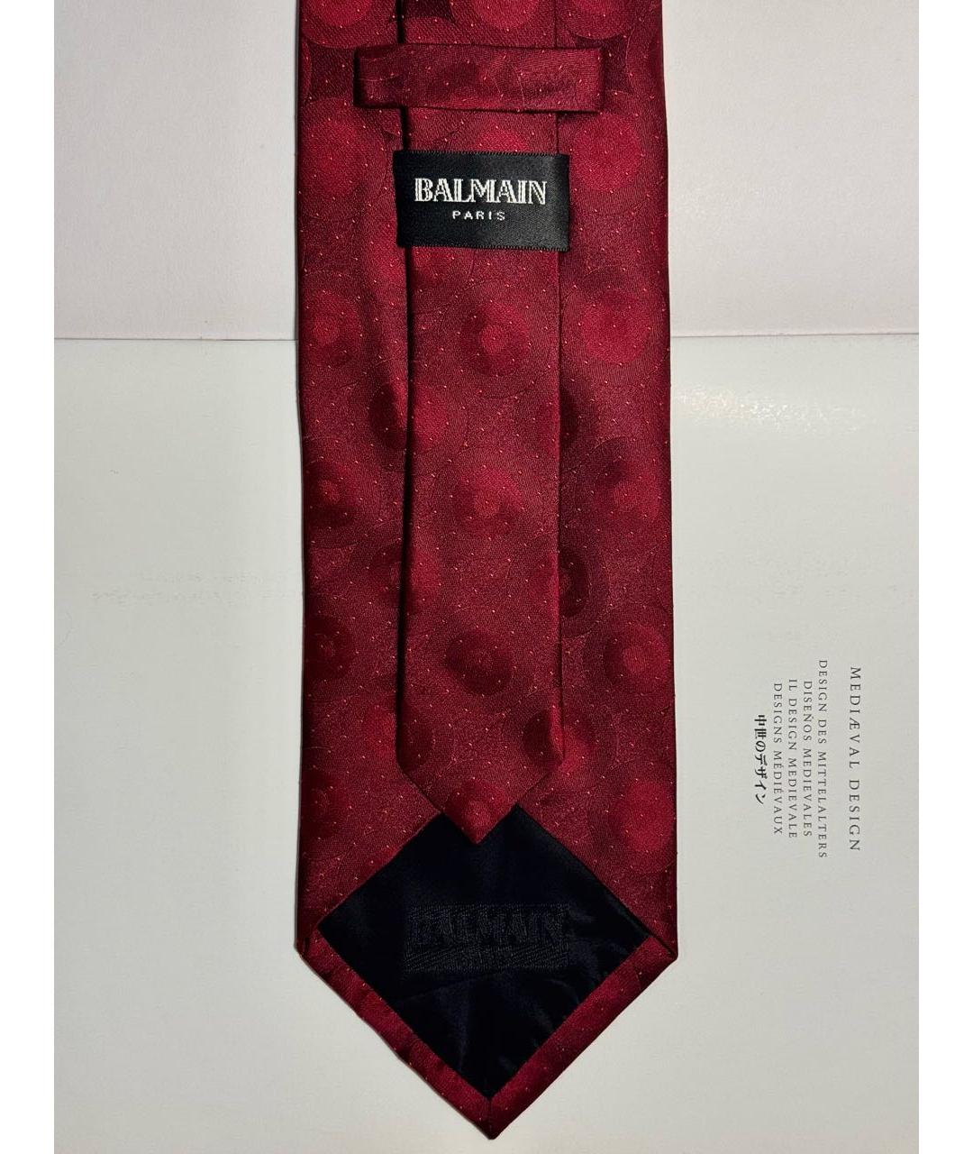 BALMAIN Бордовый шелковый галстук, фото 2