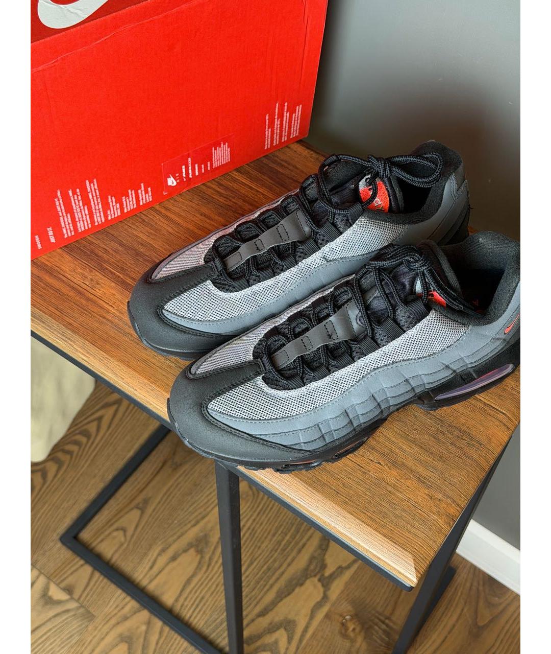 NIKE Черные текстильные низкие кроссовки / кеды, фото 3