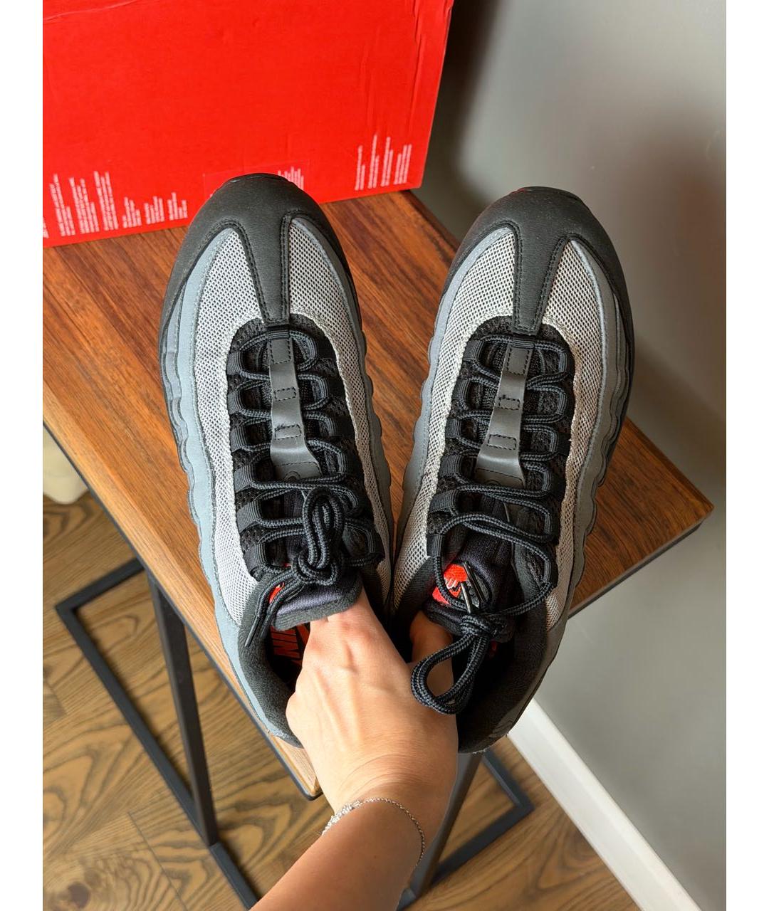 NIKE Черные текстильные низкие кроссовки / кеды, фото 6