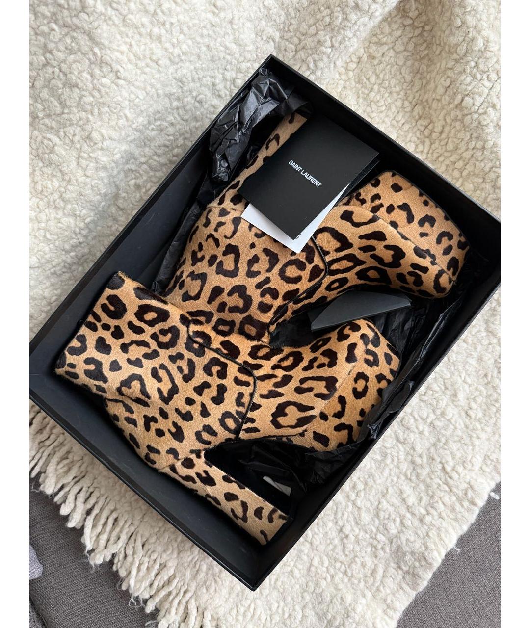 SAINT LAURENT Коричневые ботильоны, фото 5