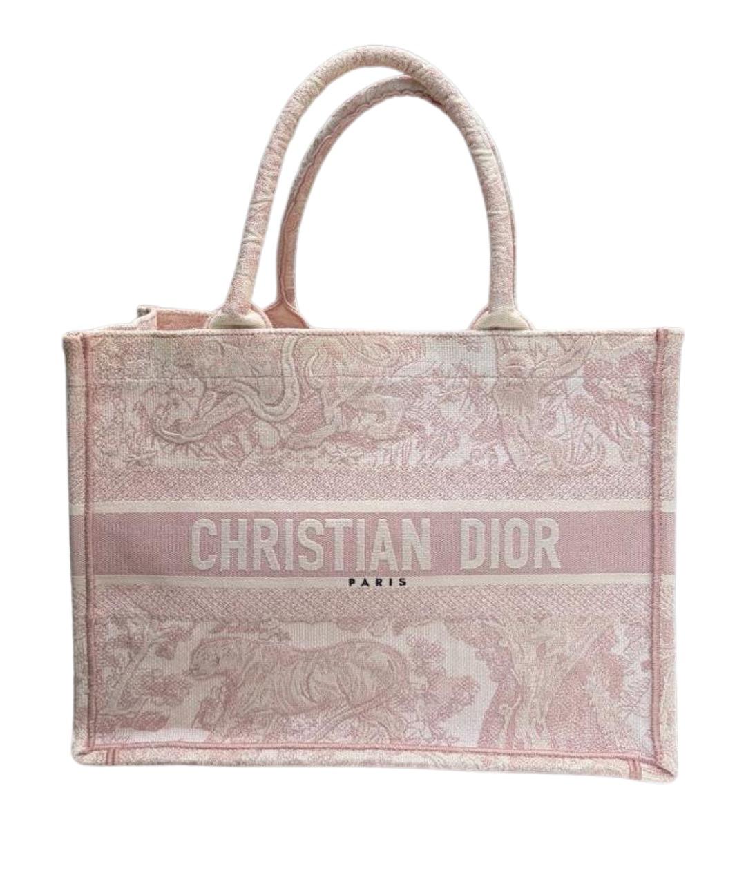 CHRISTIAN DIOR Розовая тканевая пляжная сумка, фото 1