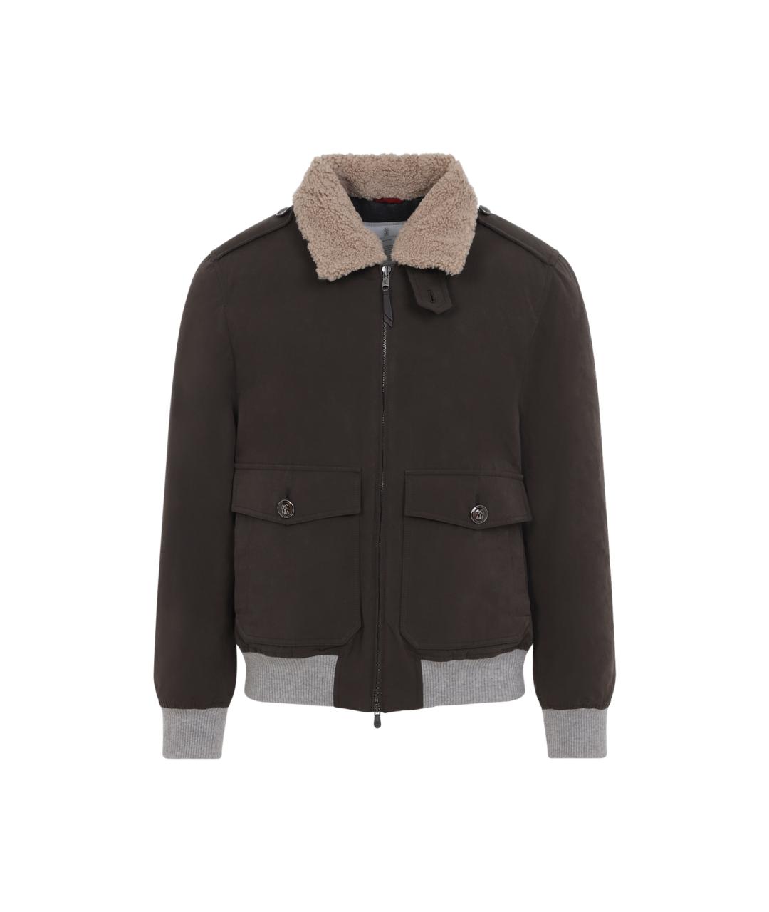BRUNELLO CUCINELLI Коричневая хлопковая куртка, фото 1