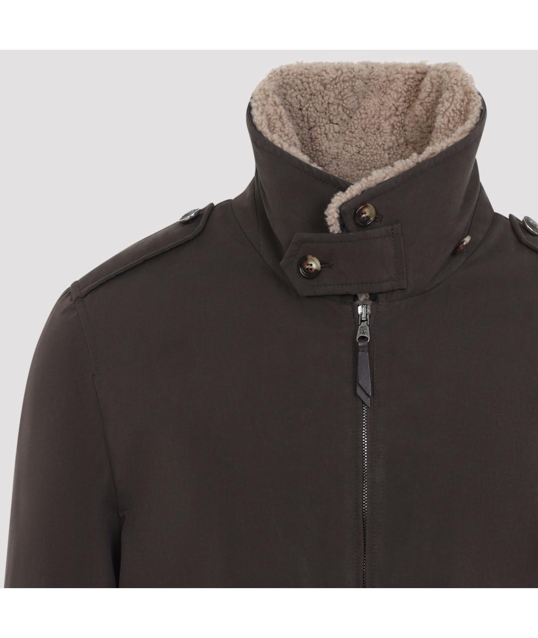 BRUNELLO CUCINELLI Коричневая хлопковая куртка, фото 7