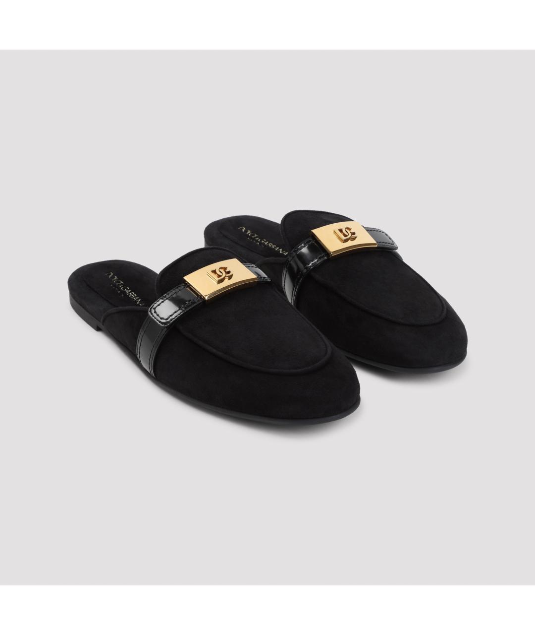 DOLCE&GABBANA Черные замшевые мюли, фото 4