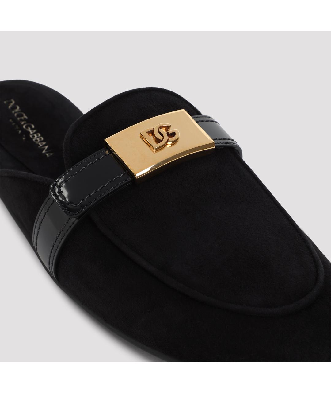 DOLCE&GABBANA Черные замшевые мюли, фото 5