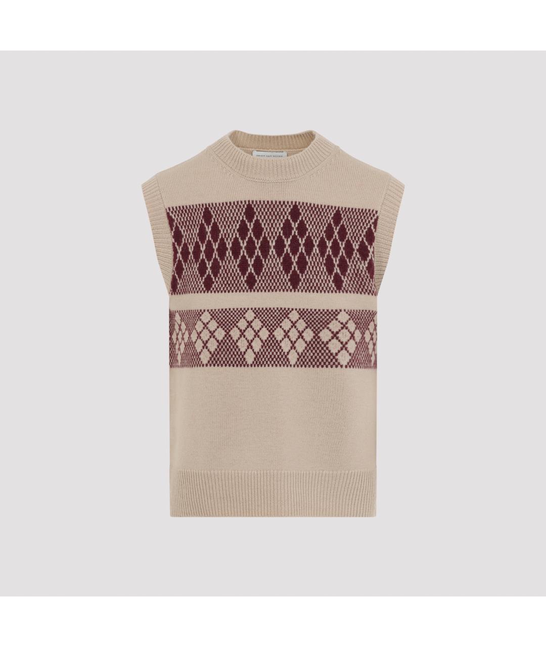 DRIES VAN NOTEN Бежевая шерстяная жилетка, фото 2