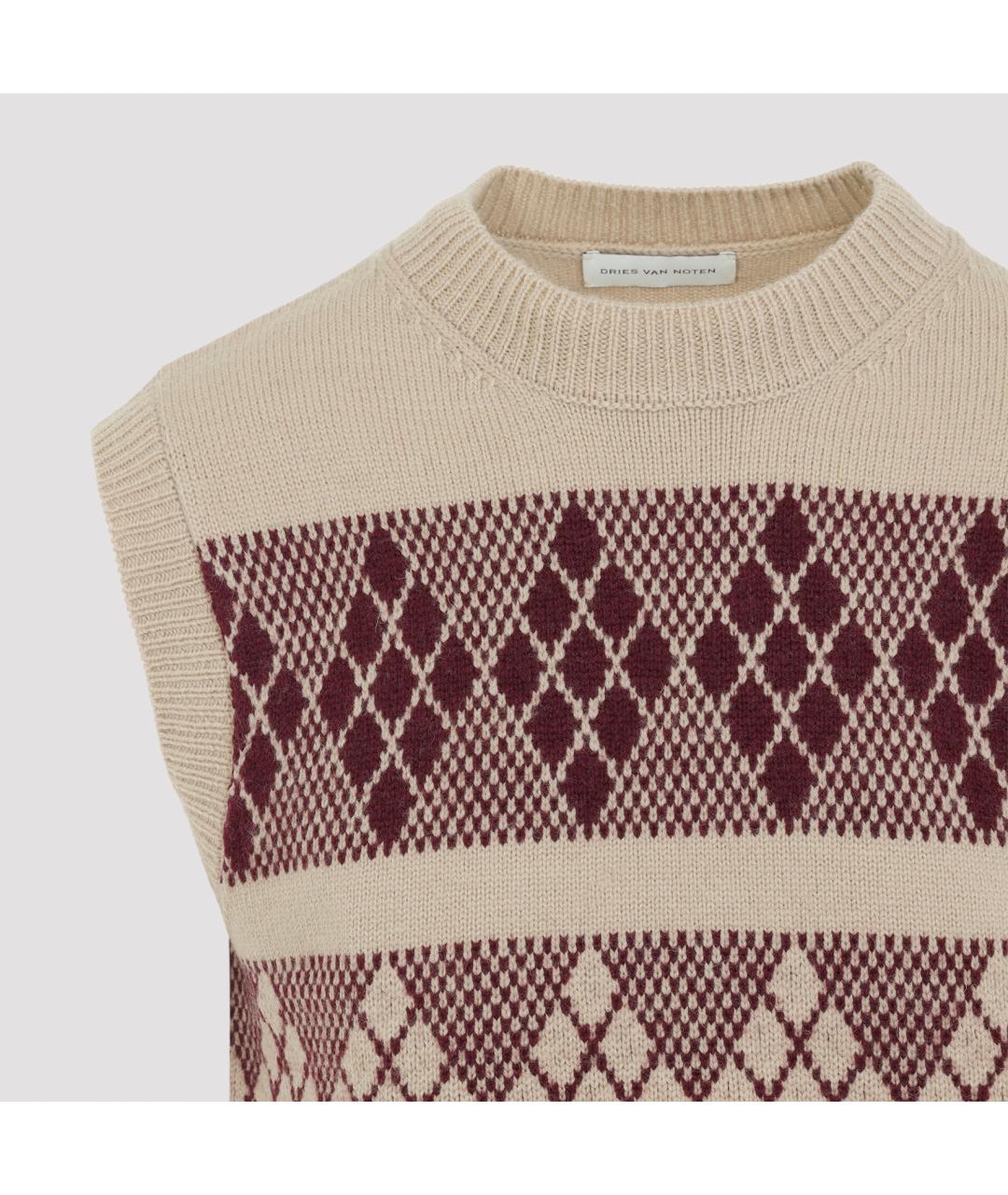 DRIES VAN NOTEN Бежевая шерстяная жилетка, фото 4