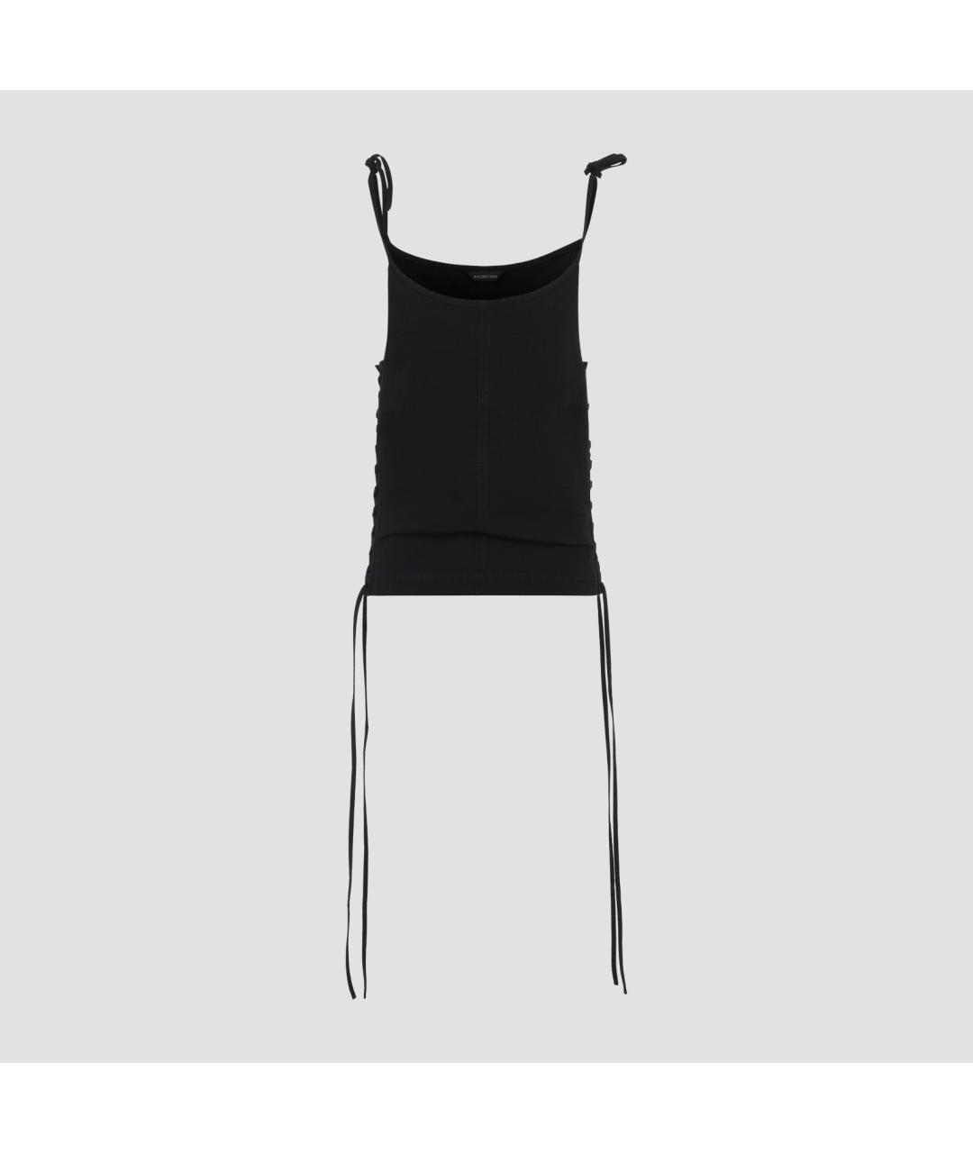BALENCIAGA Черная хлопковая майка, фото 2