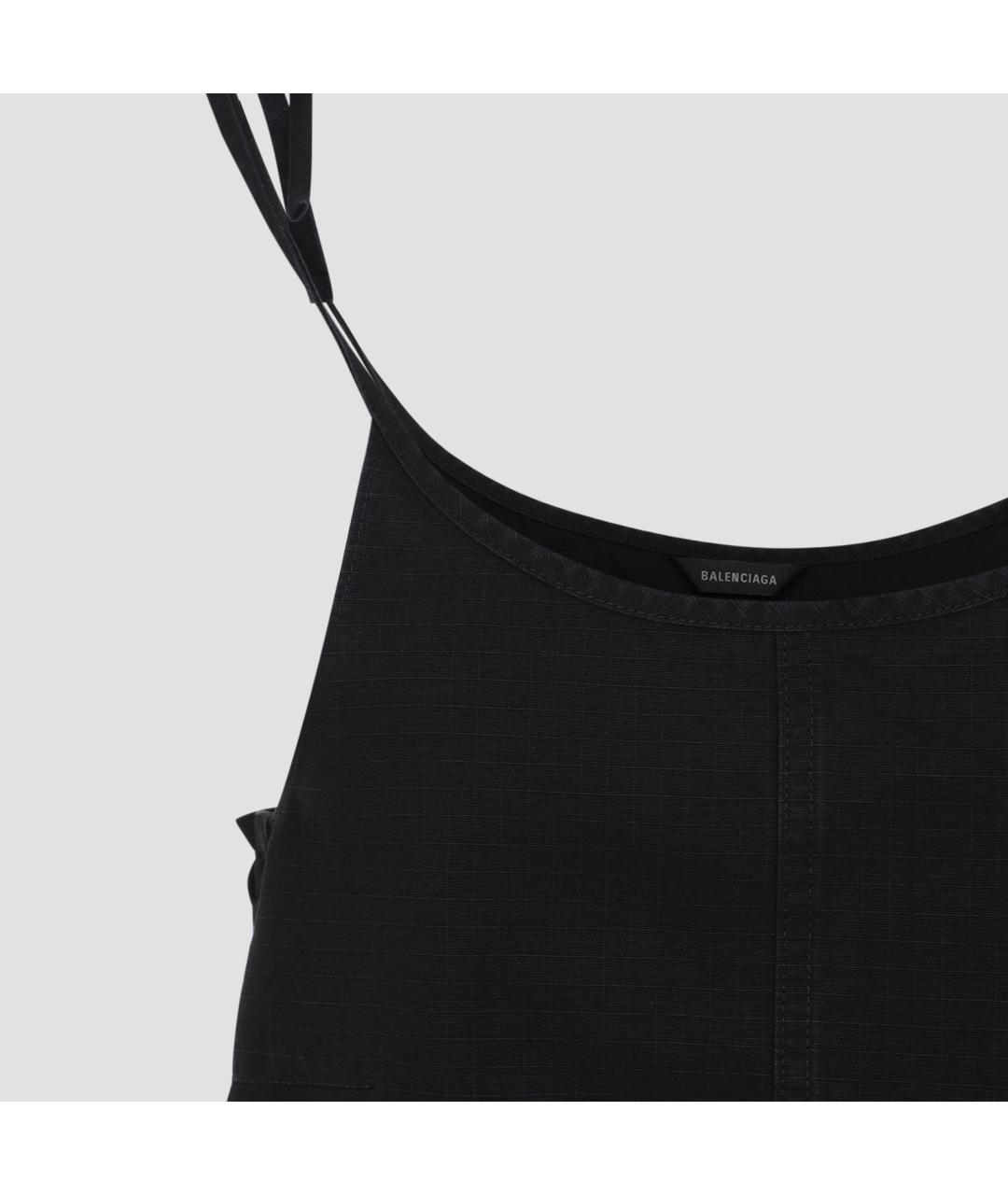 BALENCIAGA Черная хлопковая майка, фото 5