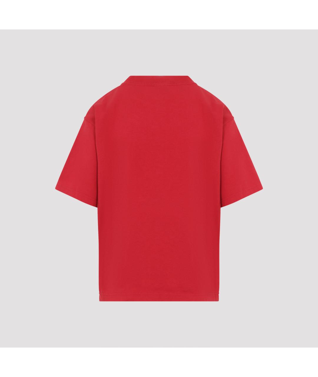 BALENCIAGA Красная хлопковая футболка, фото 3