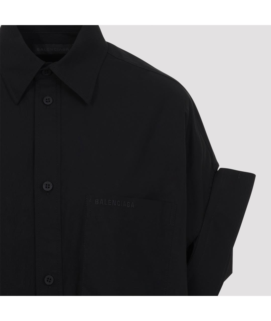 BALENCIAGA Черная хлопковая рубашка, фото 4