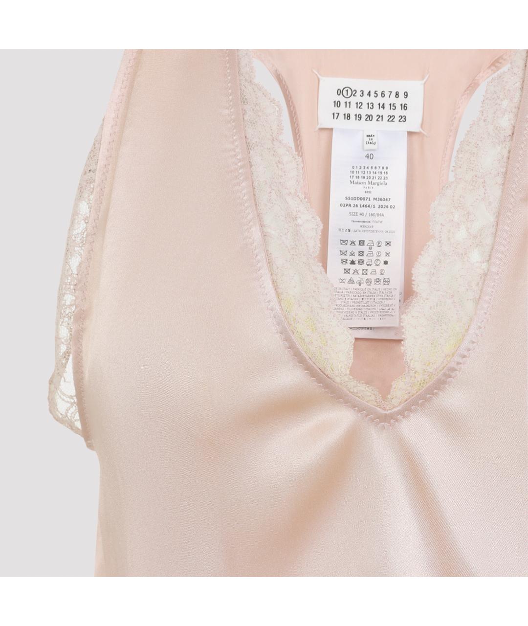 MAISON MARGIELA Розовое ацетатное коктейльное платье, фото 6