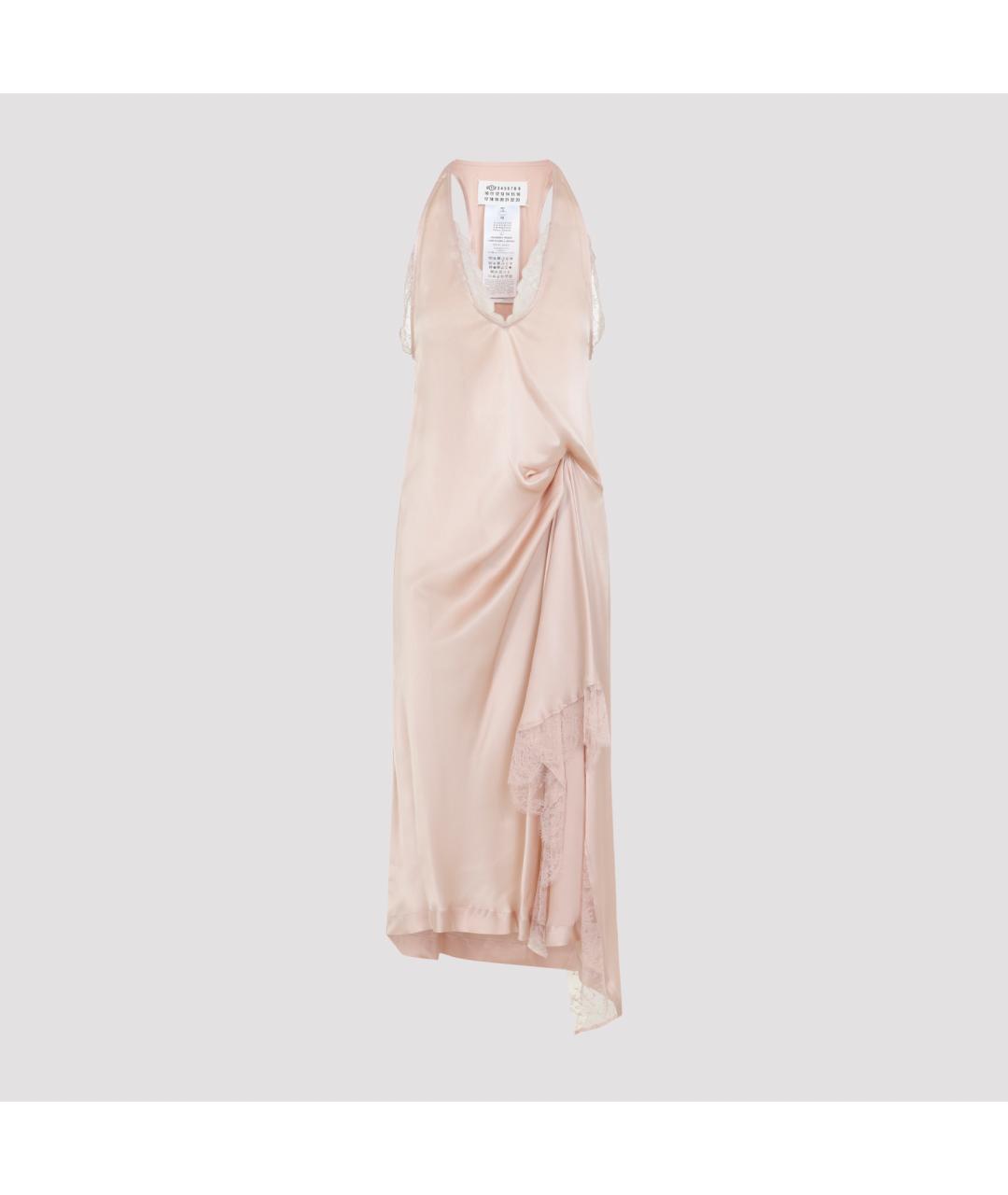 MAISON MARGIELA Розовое ацетатное коктейльное платье, фото 2