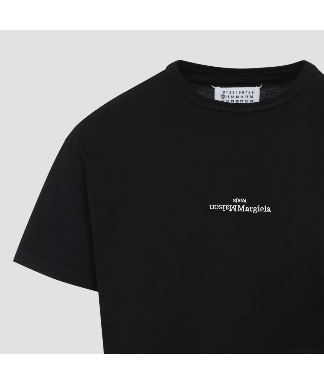 MAISON MARGIELA Черная хлопковая футболка, фото 4