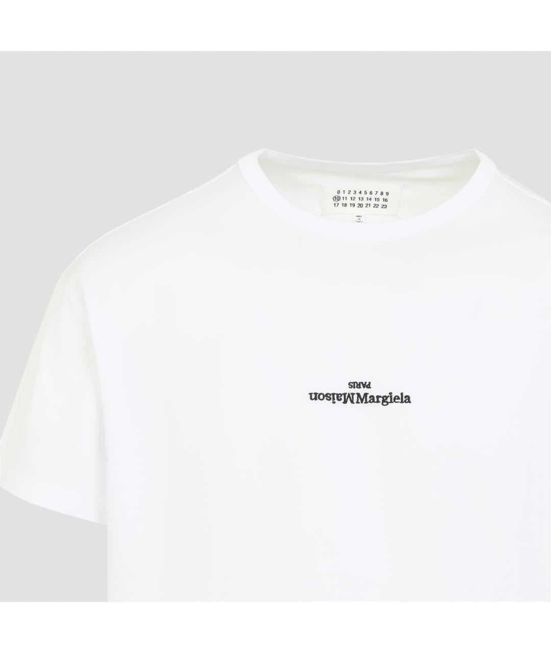 MAISON MARGIELA Белая хлопковая футболка, фото 4