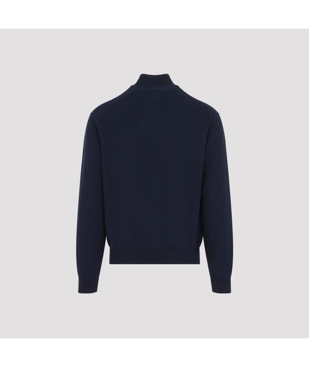 RALPH LAUREN PURPLE LABEL Темно-синий шелковый джемпер / свитер, фото 3